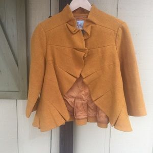 Anthropologie Mustard Tabitha Wool Jacket